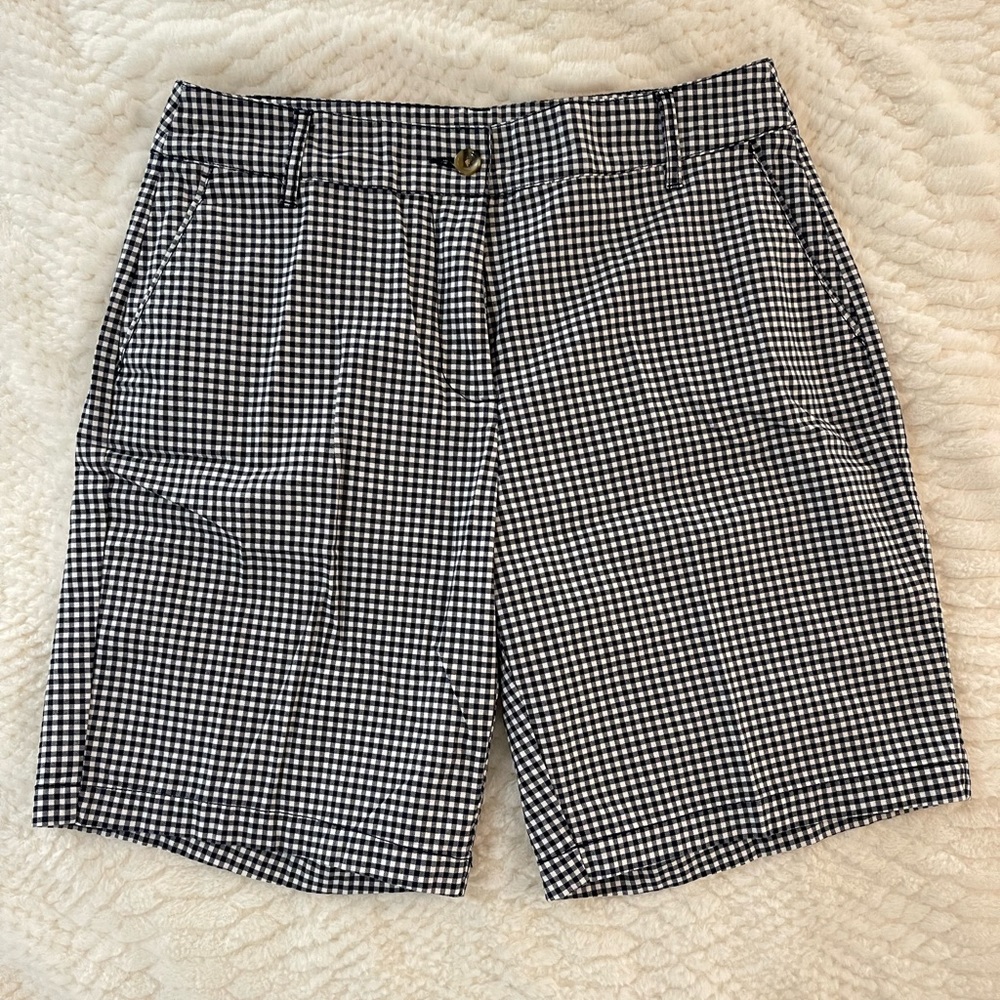 Like New Navy and White Gingham Shorts